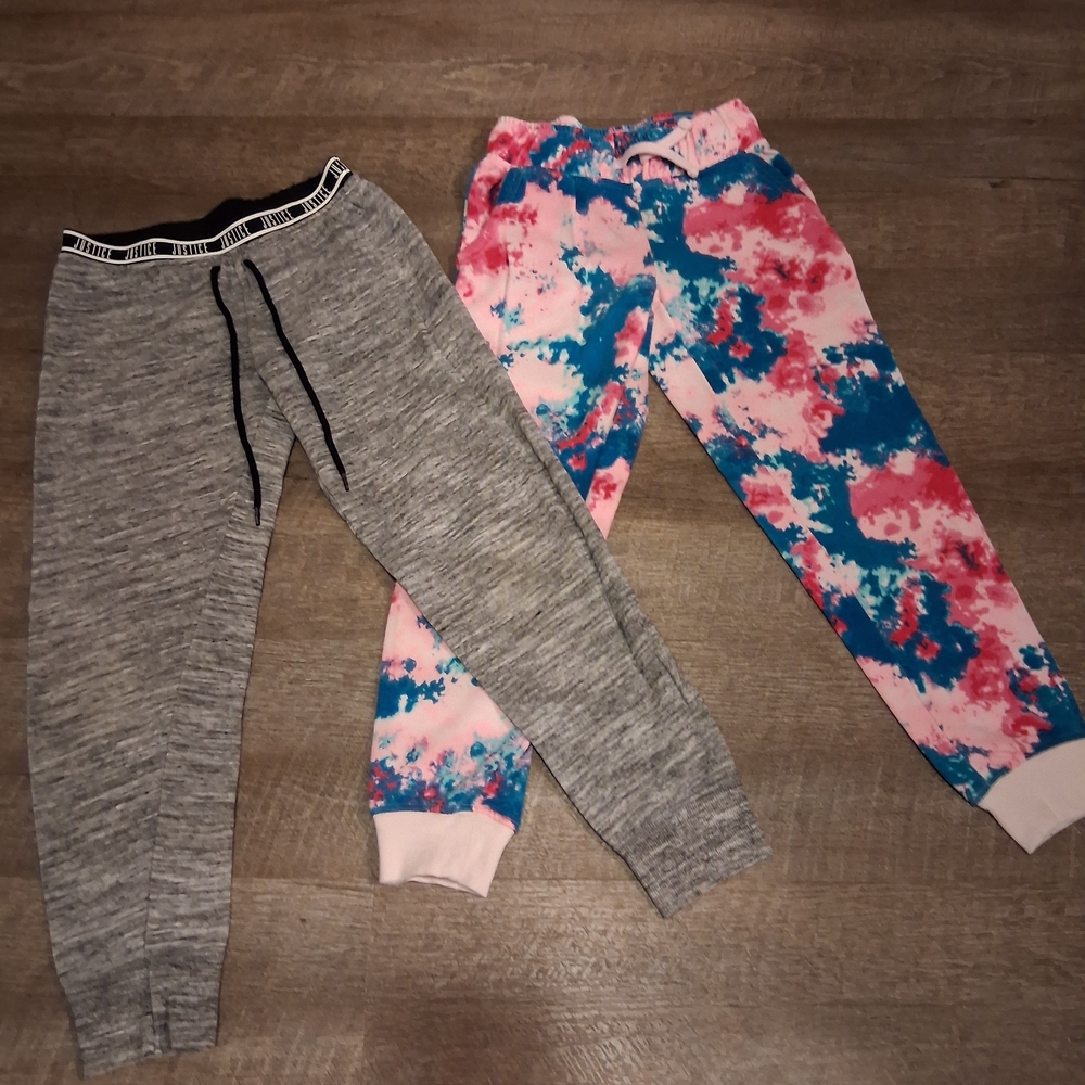 Justice Gray and Colorful SO Tie-Dye Joggers